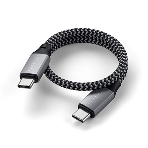 Satechi USB-C to USB-C Charging Cable – 10 inches/ 25 cm – Compatible with 2022 MacBook Pro/Air M2, 2021 MacBook Pro 14-inch, 16-inch (M1 Pro & Max), 2022 iPad Air M1, 2021 iPad Pro M1