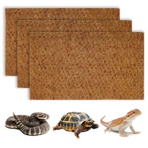 bwogue reptile carpet natural coconut fiber tortoise lizard mat,3 pack pet terrarium liner for lizard snakes chamelon geckos turtle bedding mat reptile supplies