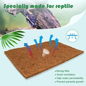 BWOGUE Reptile Carpet Natural Coconut Fiber Tortoise Lizard Mat,3 Pack Pet Terrarium Liner for Lizard Snakes Chamelon Geckos Turtle Bedding Mat Reptile Supplies