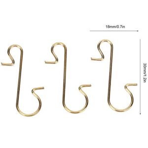 Fdit Mini 1-Inch S Hooks, Metal Hangers Hanging Hooks Multi-Purpose Metal S-Shaped Hooks for DIY Crafts Decoration, Pack of 100(Gold)