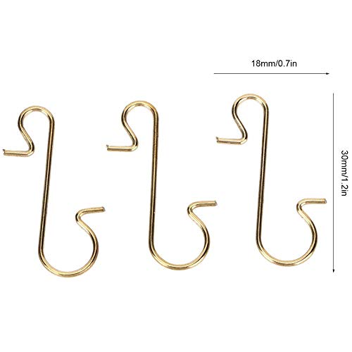 Fdit Mini 1-Inch S Hooks, Metal Hangers Hanging Hooks Multi-Purpose Metal S-Shaped Hooks for DIY Crafts Decoration, Pack of 100(Gold)