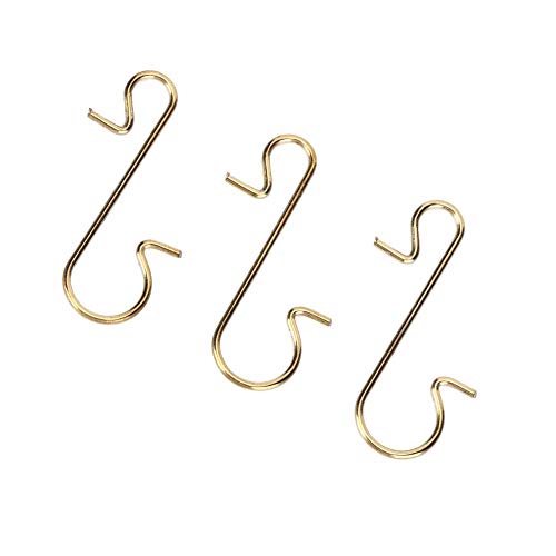 Fdit Mini 1-Inch S Hooks, Metal Hangers Hanging Hooks Multi-Purpose Metal S-Shaped Hooks for DIY Crafts Decoration, Pack of 100(Gold)