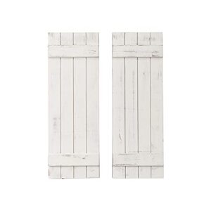 coral flower rustic farmhouse window shutters (set of 2) | made of 100% reclaimed and recycled pine wood | rustic interior window shutters | traditional country style home decor,gray