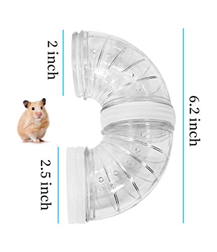 WishLotus Hamster Tubes, Adventure External Pipe Set Transparent MaterialHamster Cage & Accessories Hamster Toys to Expand Space DIY Creative Connection Tunnel Track Rat Toy (White)