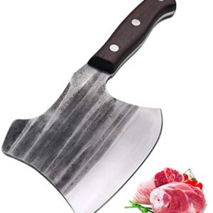 Kitory Frozen Meat Cleaver, Massive Forged Super Heavy Duty Kitchen Axe Knife, Axes Butcher Chopper for big bone and frozen meat -1.68 LB-K2