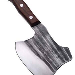 Kitory Frozen Meat Cleaver, Massive Forged Super Heavy Duty Kitchen Axe Knife, Axes Butcher Chopper for big bone and frozen meat -1.68 LB-K2