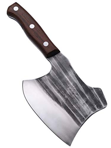 Kitory Frozen Meat Cleaver, Massive Forged Super Heavy Duty Kitchen Axe Knife, Axes Butcher Chopper for big bone and frozen meat -1.68 LB-K2