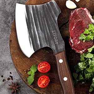 Kitory Frozen Meat Cleaver, Massive Forged Super Heavy Duty Kitchen Axe Knife, Axes Butcher Chopper for big bone and frozen meat -1.68 LB-K2
