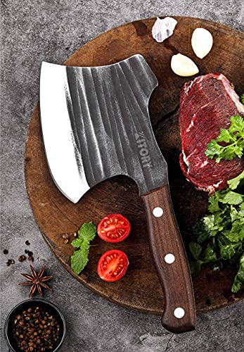 Kitory Frozen Meat Cleaver, Massive Forged Super Heavy Duty Kitchen Axe Knife, Axes Butcher Chopper for big bone and frozen meat -1.68 LB-K2