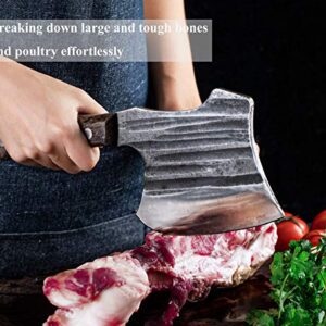 Kitory Frozen Meat Cleaver, Massive Forged Super Heavy Duty Kitchen Axe Knife, Axes Butcher Chopper for big bone and frozen meat -1.68 LB-K2