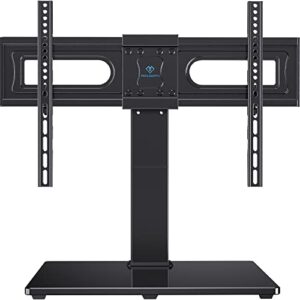 perlesmith universal swivel tv stand mount for 37-65,70,75 inch lcd oled flat/curved screen tvs-height adjustable table top tv stand/base with wire management,vesa 600x400mm up to 88lbs,pstvs18