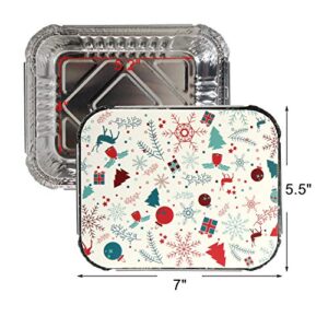 JOYIN 48 Pcs Christmas Cookie Tins with Lids for Gift Giving, Rectangular Treat Foil Containers, Tupperware Disposable Food Storage Pan for Holiday Leftovers Goodie Container or Cookie Exchange