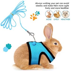 2 Pieces Guinea Pig Clothes Baby Ferret Rats Hamster Soft Mesh Harness Leash Vest Set with Bell for Guinea Pigs, Hamster, Ferret, Rabbit, Chinchilla and Similar Small Animals