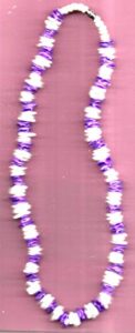 18" rose clam shell necklace- for teen ages color white and purple