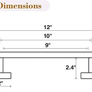 USHOWER 9-Inch Hand Towel Bar, Total Length 12 Inch Brushed Nickel Towel Rack Wall Mounted, SUS304 Stainless Steel Modern Home Decor Towel Holder for Bathroom.