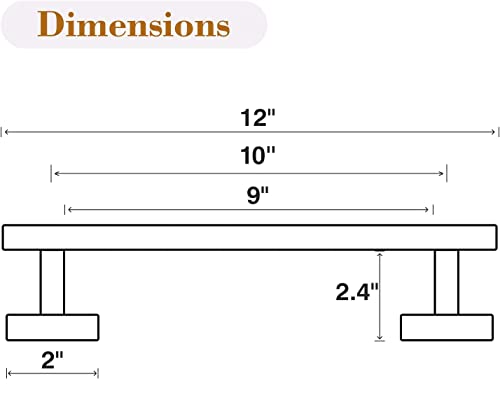 USHOWER 9-Inch Hand Towel Bar, Total Length 12 Inch Brushed Nickel Towel Rack Wall Mounted, SUS304 Stainless Steel Modern Home Decor Towel Holder for Bathroom.