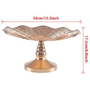 MDLUU Centerpiece Bowl, Centerpiece Holder Tray, Pedestal Decorative Bowl for Dining Room Table, Coffee Table, Living Room Decor, 13.3''Dia.×6.8''H (Gold)