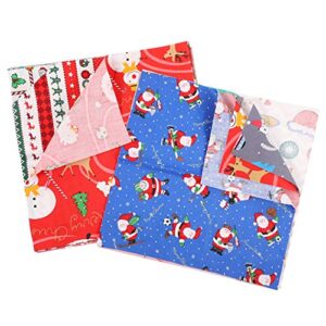 artibetter quilted fabric 13pcs xmas patchwork fabric christmas santa snowman reindeer elk pattern square cloth bundle holiday sewing craft supplies for children kids fabrics