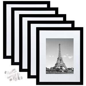 upsimples 11x14 5pack frame and 3pack frame, Display Pictures 8x10 with Mat or 11x14 Without Mat,Wall Gallery Photo Frames,Black