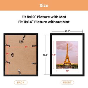 upsimples 11x14 5pack frame and 3pack frame, Display Pictures 8x10 with Mat or 11x14 Without Mat,Wall Gallery Photo Frames,Black