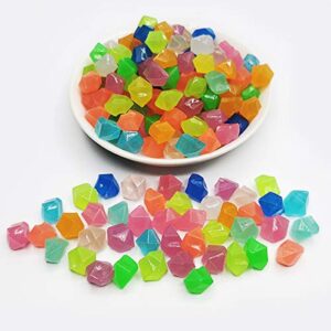 Oubest Fish Tank Decorations Rocks Little Glow in The Dark Aquarium Stones Fish Turtle Tank Pebbles Gravel Garden Rocks 300Pc 1.4cm