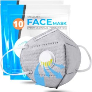 face mask disposable 10 pack | sport face mask with breathing valve grey | face mask for women and men | disposable face masks lightweight with earloops , breathable and comfortable!