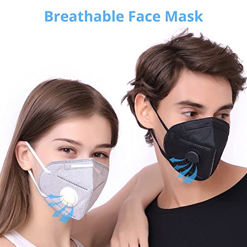 Face Mask Disposable 10 Pack | Sport Face Mask with Breathing Valve Grey | Face Mask for Women and Men | Disposable Face Masks Lightweight with Earloops , Breathable and Comfortable!