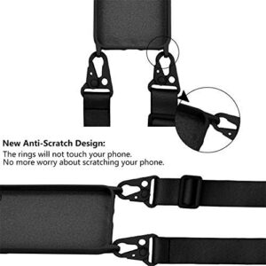 Mobile Phone Chain Case Compatible with Apple iPhone 11 Necklace Case Nylon Shoulder Strap Soft Silicone TPU Cover with Cord for Hanging Protective Case with Stylish Strap (Black)