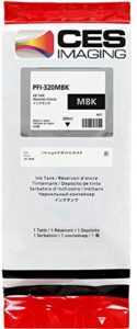 ces imaging replacement pfi-320mbk matte black 300ml ink tank for tm-300 and tm-200 imageprograf in retail package