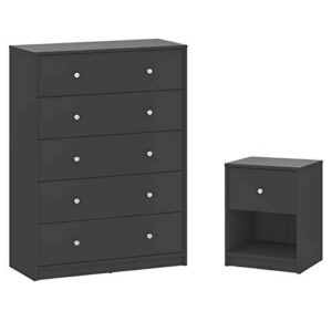 home square 2 piece chest and nightstand bedroom set in gray