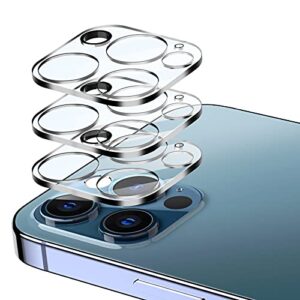 egv [3 pack camera lens protector compatible for iphone 12 pro 6.1-inch (2020)[premium tempered glass] [anti-scratch] [case friendly] 99.99% transparency