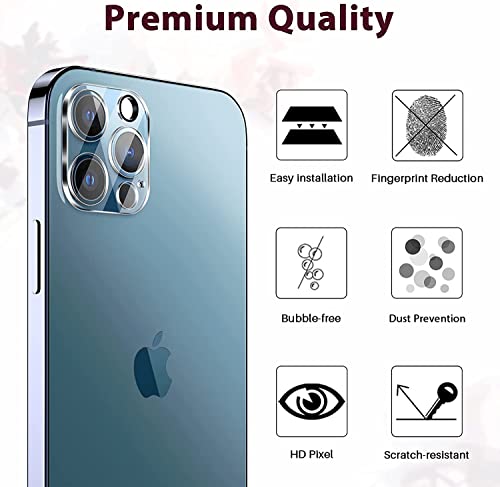 EGV [3 Pack Camera Lens Protector Compatible for iPhone 12 Pro 6.1-inch (2020)[Premium Tempered Glass] [Anti-Scratch] [Case Friendly] 99.99% Transparency