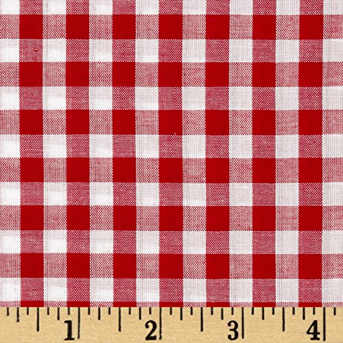 RichCheck® Gingham Checks 1/4" Red & White (20 Yard Bolt)