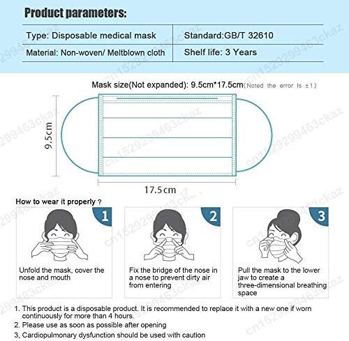 50PCS Personalized Cat Printed Disposable_Face_Masks for Adult,3-ply Face Protection Covering with Elastic Earloop and Nose Clip for Outdoor,Comfortable & High Filtration &Ventilation (F)