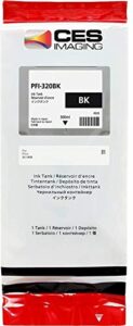 ces imaging replacement for canon pfi-320bk black 300ml ink tank in retail package