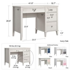 Little Seeds Monarch Hill Poppy Kids White, Blue Drawers Desk