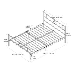 H.J WEDOO Full Bed Frame Metal Black with Headboard and Footboard Bed Frame No Box Spring Needed Platform Bed Frame Mattress Foundation for Adults Teens