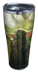 tervis triple walled star wars - the mandalorian child gazing insulated tumbler cup keeps drinks cold & hot, 30oz, stainless steel