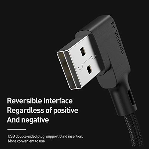 AICase 90 Degree Coiled Charging Cable,Right Angle Design Gaming LED Cord 6ft/1.8m Elastic Nylon Cable,Charge and Sync for Phone XS/XS Max/XR/Phone X/8/8 Plus/7/7 Plus, Pad Pro Air 2 and More