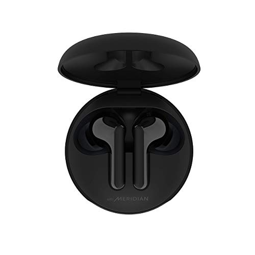 LG Tone Free HBS-FN4 - True Wireless Bluetooth Earbuds with Hi-Fi Sound Solution by Meridian Audio, Dual Microphones in Each Earbud, and IPX4 Water Resistance - Black (Renewed)