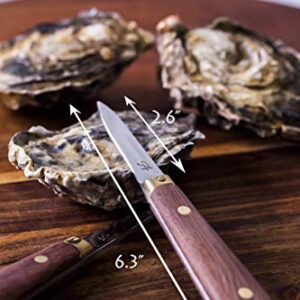 Aursh Oyster Shucking Knife With 2 Pairs Level 5 Protection Food Grade Cut Resistant Gloves (M & L Sizes) Oyster Knife Shucker Set Clam Knife Oyster Opener Seafood Opener Kit Tool Oyster Shucker Set