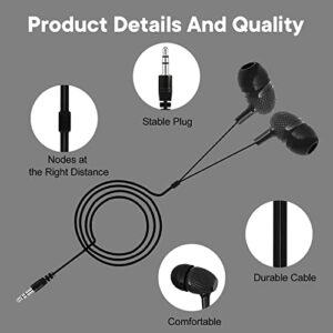 Wholesale School Earbuds Headphones 100 Pack Bulk Earphones for Classroom Students Kids Teens Children Gift and Adult (100 Black)