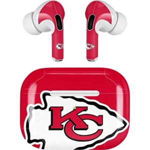 skinit decal audio skin compatible with apple airpods pro - officially licensed nfl kansas city chiefs large logo design