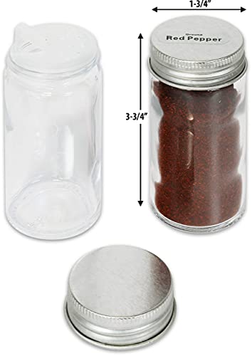 Simple Houseware 30 Spice Gripper Clips Strips Cabinet Holder + 12-Pack Spice Bottles w/label