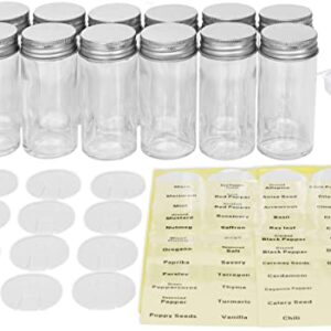 Simple Houseware 30 Spice Gripper Clips Strips Cabinet Holder + 12-Pack Spice Bottles w/label