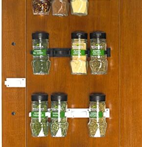 Simple Houseware 30 Spice Gripper Clips Strips Cabinet Holder + 12-Pack Spice Bottles w/label