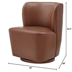 Ball & Cast Swivel Accent Chair with Brown Faux Leather in living bedroom office nursery room