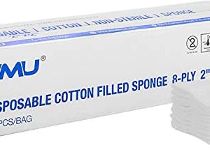 JMU Cotton Gauze Pads 2x2, 8-ply Woven Gauze Sponges, 200pcs Non-Sterile Surgical Sponges, Nonstick Dental Gauze Pads for First Aid Wound Dressing