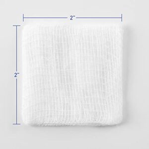 JMU Cotton Gauze Pads 2x2, 8-ply Woven Gauze Sponges, 200pcs Non-Sterile Surgical Sponges, Nonstick Dental Gauze Pads for First Aid Wound Dressing