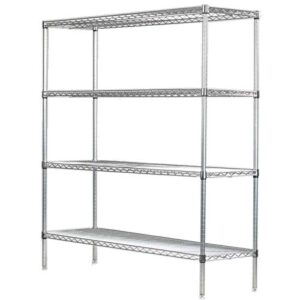 Omega 12" Deep x 30" Wide x 86" High 4 Tier Gray Starter Shelving Unit